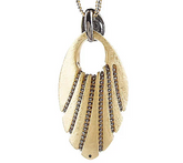 Arte D' Argento Yellow Sterling Bead Wrapped Fan Pendant/ Chain